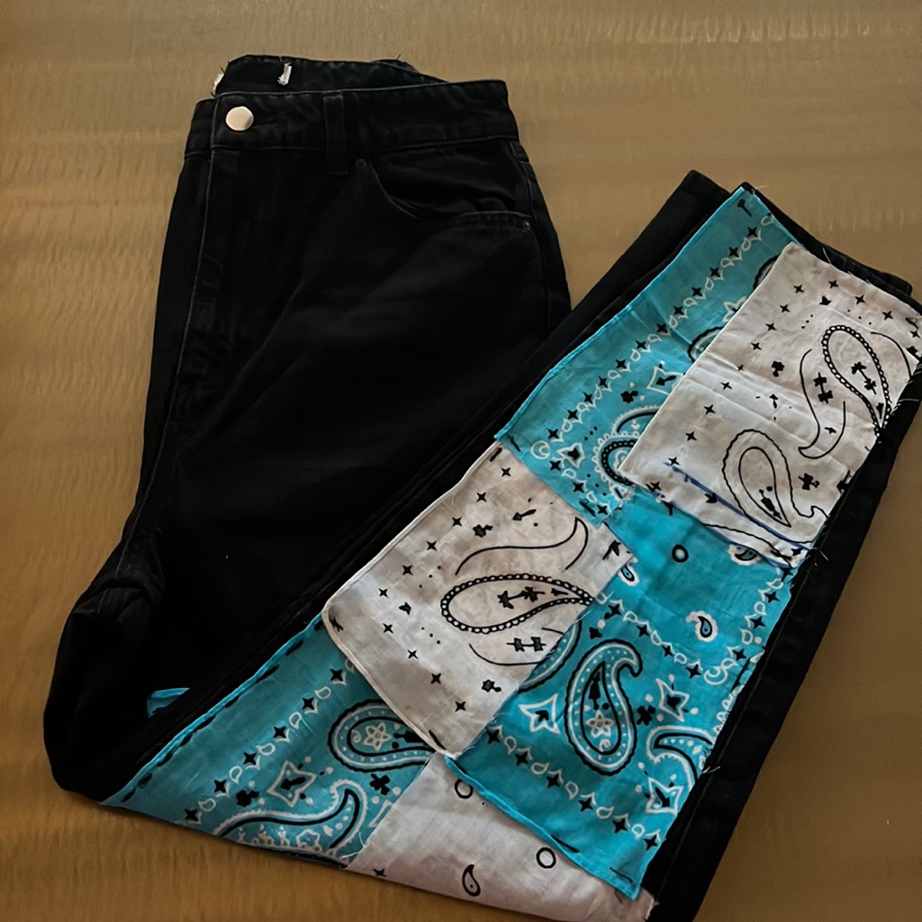 Black Patchwork Jeans